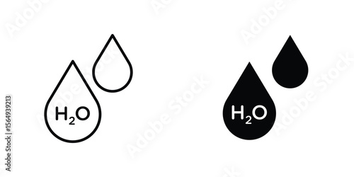 H2o icon design collection. Vector sign and symbol for UI designs
