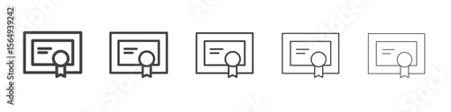 Certificate icon Line graphics illustration symbol