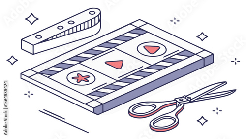 Video Editing Icon Isolated on White Background Vector Illustration