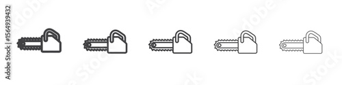 Chainsaw icon Line graphics illustration symbol