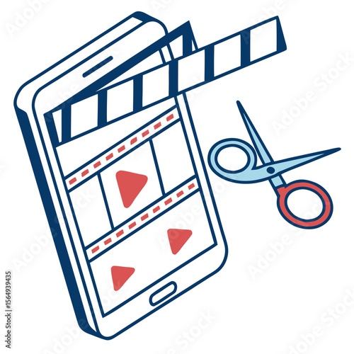 Video Editing Icon Isolated on White Background Vector Illustration