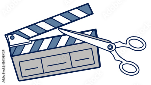movie clapper board and film reel