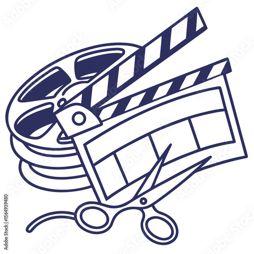 Video Editing Icon Isolated on White Background Vector Illustration