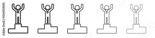 Champion icon Line graphics illustration symbol