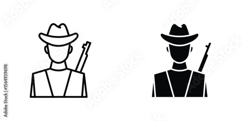 Hunter icon design collection. Vector sign and symbol for UI designs