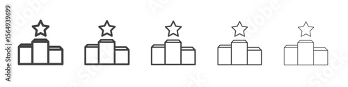 champion podium icon Line graphics illustration symbol