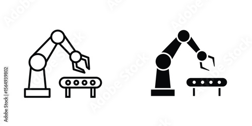 Industrial robot icon design collection. Vector sign and symbol for UI designs