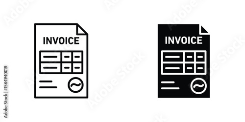 Invoice icon design collection. Vector sign and symbol for UI designs