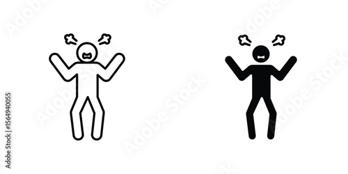 Irritated human icon design collection. Vector sign and symbol for UI designs