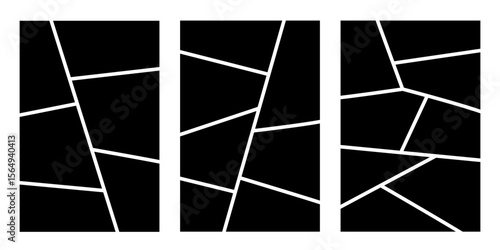 Mosaic layout and photo frame template for picture, collage, or image board. Ideal for a clean background, poster, or horizontal flyer. Great for storyboard, comic, or manga episode.