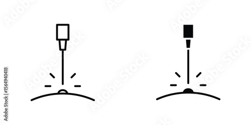 Laser machine icon design collection. Vector sign and symbol for UI designs