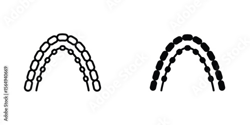 Lingual braces icon design collection. Vector sign and symbol for UI designs