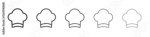 Chef hat icon Line graphics illustration symbol