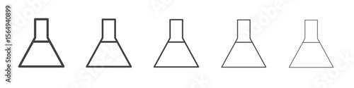 Chemical flask icon Line graphics illustration symbol