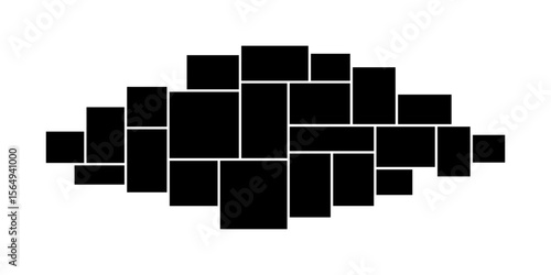 Photo frame layout with mosaic template for picture collage or moodboard image. Stylish background for board, album, or mood display. Ideal for business or comic page.