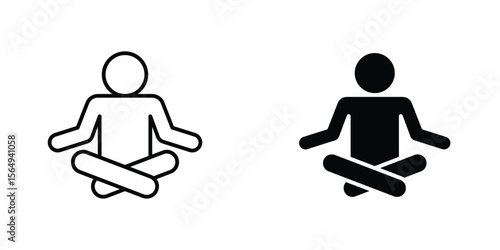 Meditating icon design collection. Vector sign and symbol for UI designs