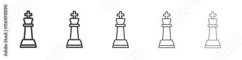 Chess king icon Line graphics illustration symbol