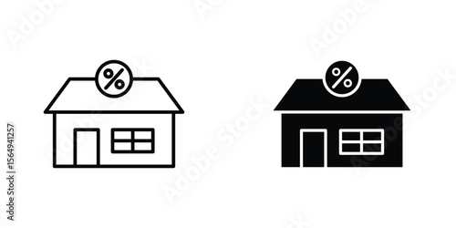 Mortgage rate icon design collection. Vector sign and symbol for UI designs