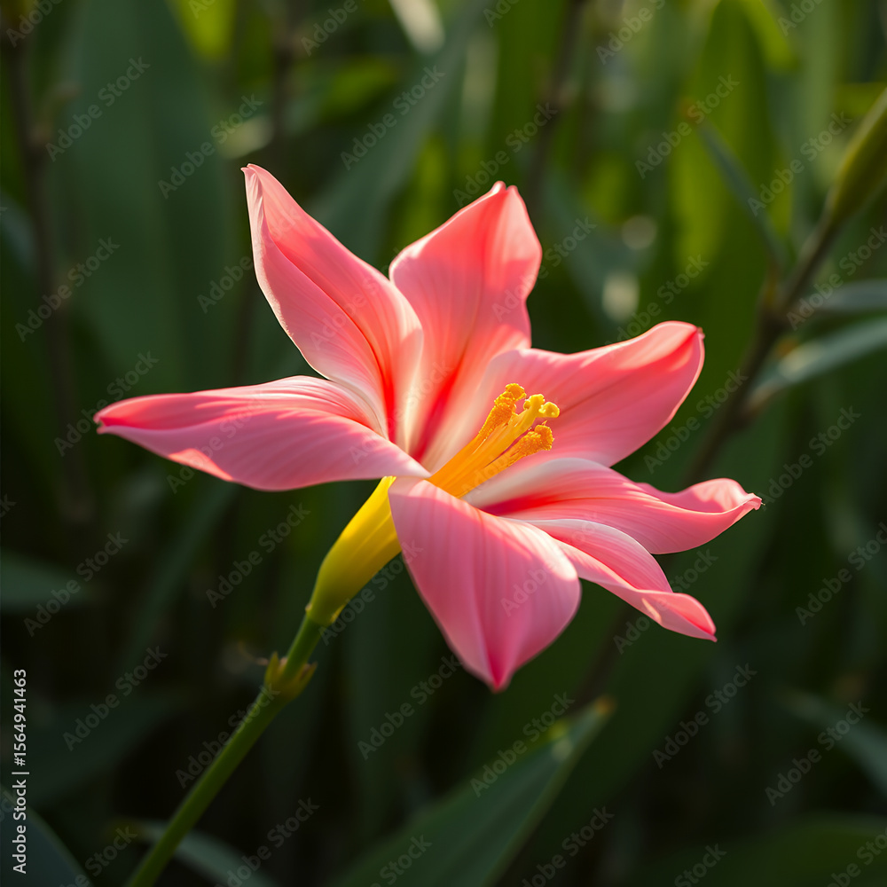 Fototapeta premium Künstlerische Makroaufnahme einer rosa Blüte mit Tropfen