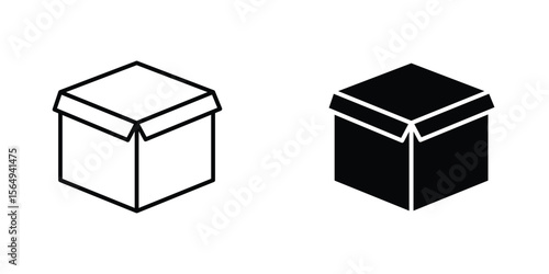 Open box icon design collection. Vector sign and symbol for UI designs