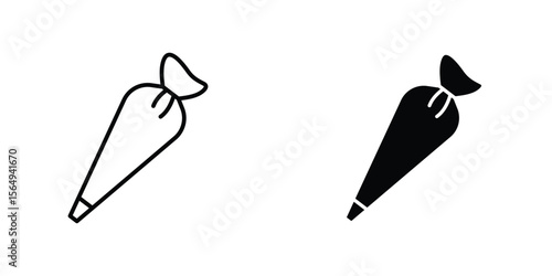 Pastry bag icon design collection. Vector sign and symbol for UI designs