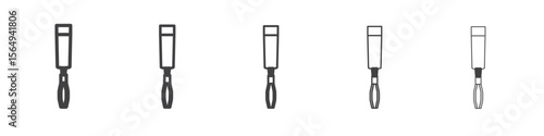 chisel icon Line graphics illustration symbol