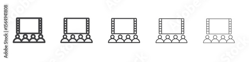 cinema audience icon Line graphics illustration symbol