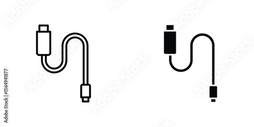 Phone cable icon design collection. Vector sign and symbol for UI designs