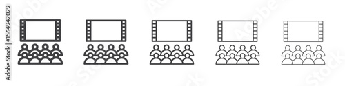 cinema audience icon Line graphics illustration symbol