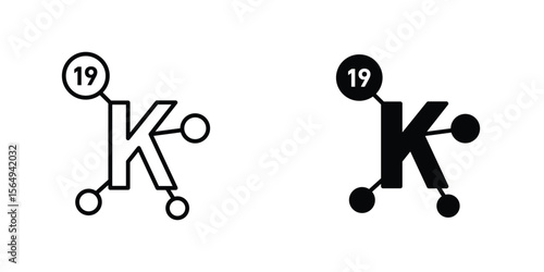 Potassium icon design collection. Vector sign and symbol for UI designs