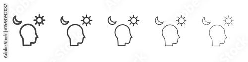 Circadian rhythms icon Line graphics illustration symbol