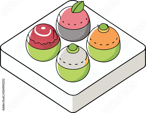 ice cream with fruits