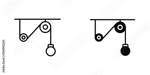Pulley icon design collection. Vector sign and symbol for UI designs