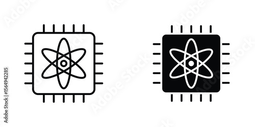 Quantum computing icon design collection. Vector sign and symbol for UI designs