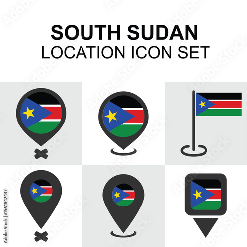 Icon set representing the newest African nation, South Sudan, with flag-based designs. Free Download Icon set representing the newest African nation, South Sudan, with flag-based designs. - GFXLoad