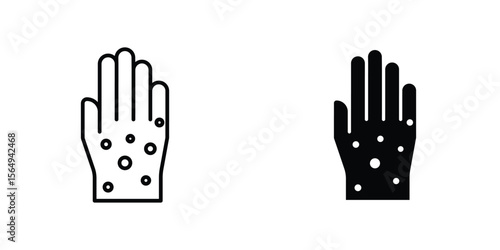 Rash hand icon design collection. Vector sign and symbol for UI designs