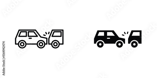 Rear end collision icon design collection. Vector sign and symbol for UI designs