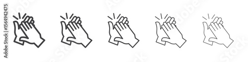 Clapping hand icon Line graphics illustration symbol