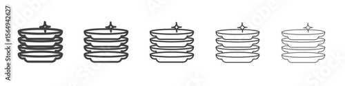 Clean stack plates icon Line graphics illustration symbol