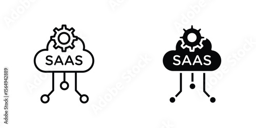 SaaS icon design collection. Vector sign and symbol for UI designs