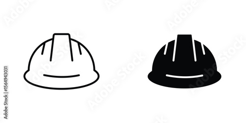 Safety helmet icon design collection. Vector sign and symbol for UI designs