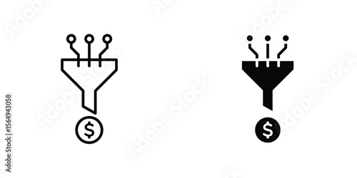 Sales funnel icon design collection. Vector sign and symbol for UI designs
