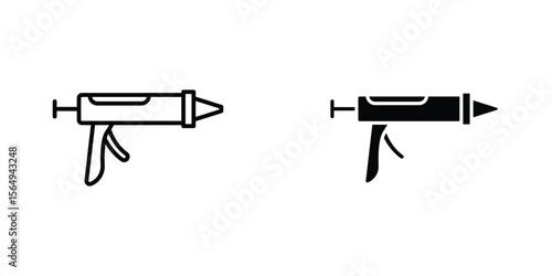 Sealants gun icon design collection. Vector sign and symbol for UI designs
