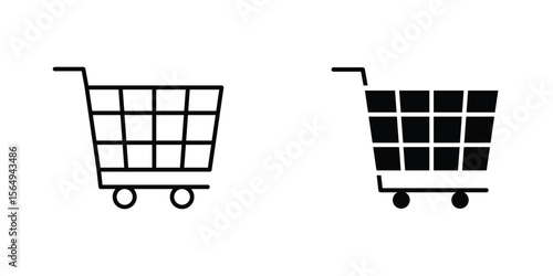 Shopping cart icon design collection. Vector sign and symbol for UI designs