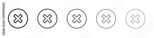Close button icon Line graphics illustration symbol