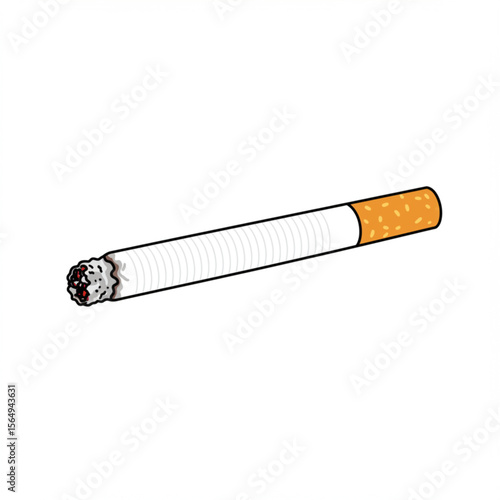 A stylized cigarette graphic for health campaigns, social awareness projects, or use in design elements related to smoking cessation.