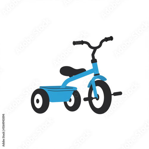 Cheerful tricycle design, ideal for playful logos, children's designs, and cheerful marketing material, evoking childhood memories and fun.