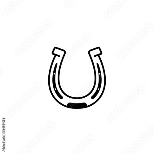 An elegant horseshoe graphic design, symbolizing good luck, suitable for icons, logos, and printable material for festive themes.