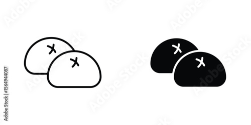 Steamed bread icon design collection. Vector sign and symbol for UI designs