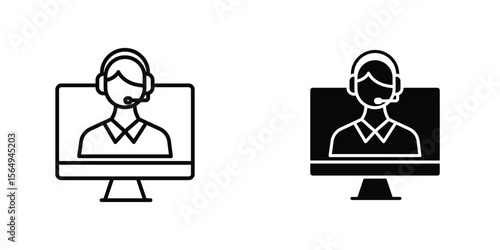 Tech support icon design collection. Vector sign and symbol for UI designs